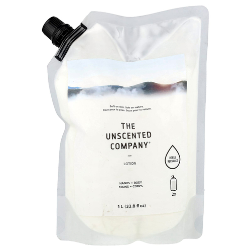 The Unscented Company, лосьон для рук и тела, сменный лосьон, без отдушки, 1 л (33,8 жидк. унции)