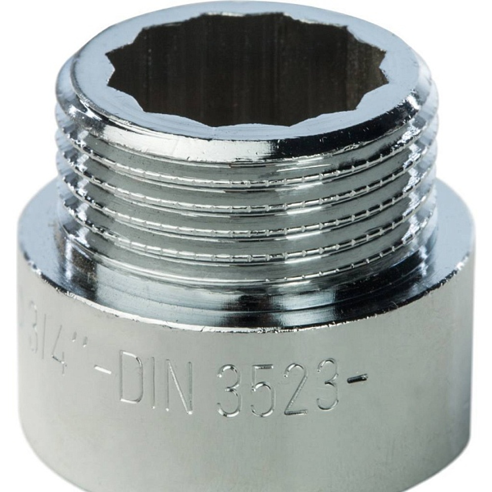 Удлинитель резьбовой STOUT SFT 0002 - 3/4" длина 15 мм (ВР/НР, латунь хромированная)
