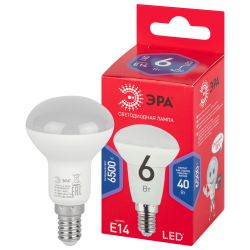 Лампа светодиодная ЭРА RED LINE LED R50-6W-865-E14 R 6Вт рефлектор холодный дневной свет E14 | Лампы cветодиодные Рефлектор (R )