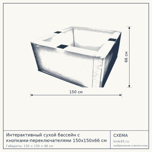 Интерактивный сухой бассейн 150х150х66 см — от 76 000 ₽