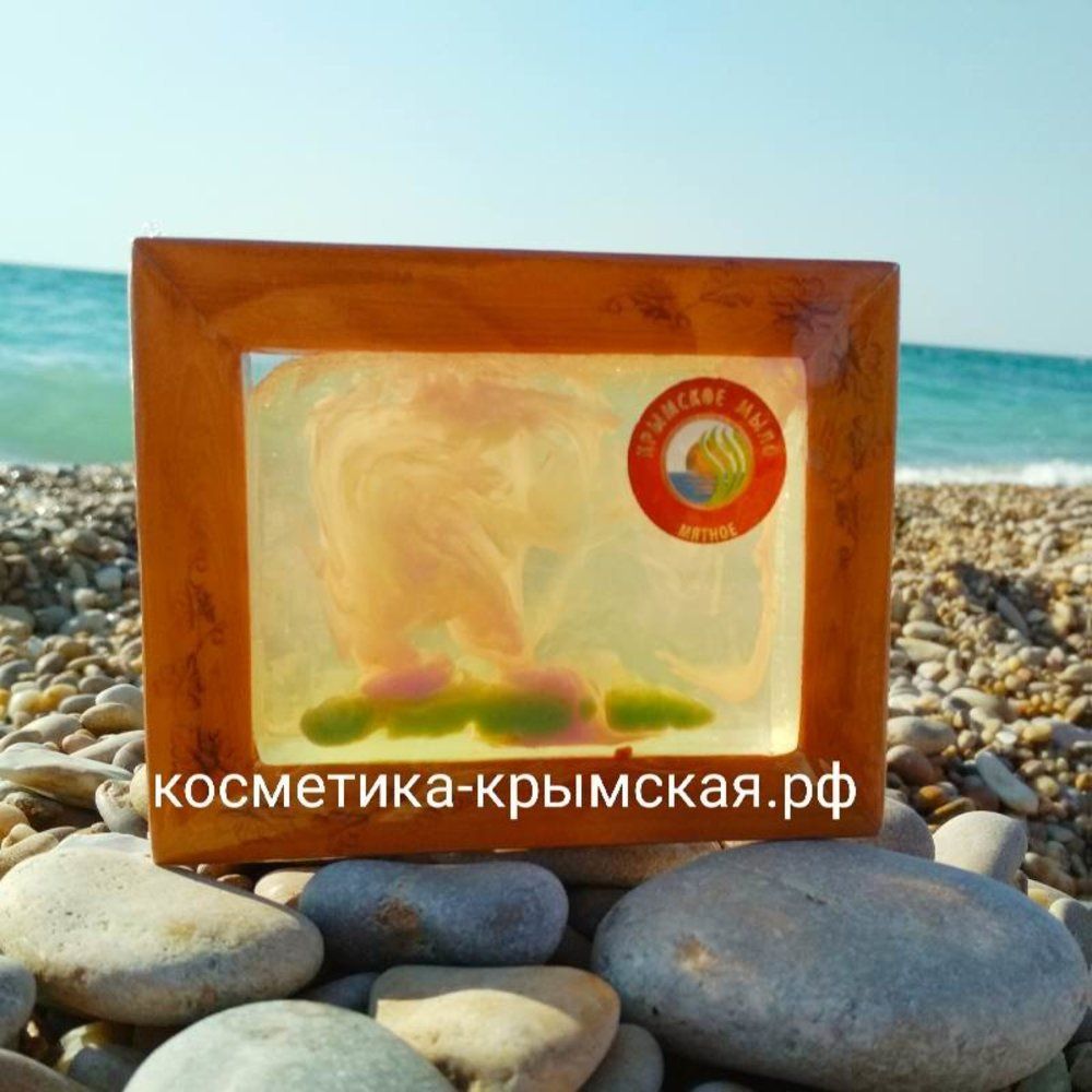 атуральное мыло «Мята» от Фитон-Крым с эфирным маслом мяты, виноградной косточкой и белой глиной — 115 г атуральное мыло «Мята» от Фитон-Крым с эфирным маслом мяты, виноградной косточкой и белой глиной — 115 г