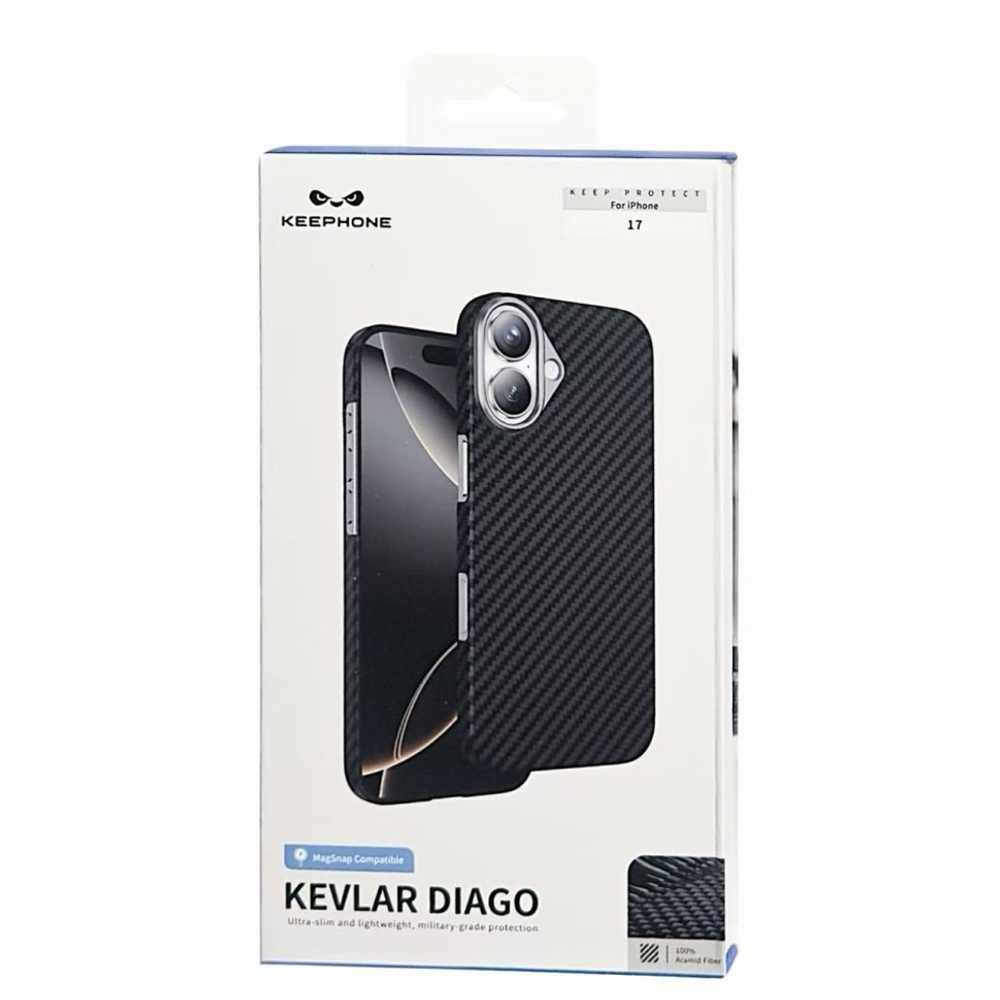 Накладка для i-Phone 17 Keephone Kevlar Diago MagSnap черный