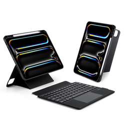 Чехол подставка с клавиатурой (RUS) от Dux Ducis для планшета iPad Pro 11 (2024-), серия DK Series Keyboard, русская клавиатура с подсветкой