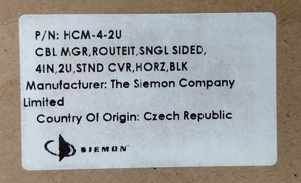 Органайзер кабельный для серверной стойки 19" 2U сталь чёрный StarTech.com HCM-4-2U