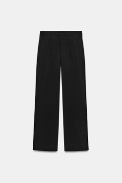 ZARA БРЮКИ ПРЯМОГО КРОЯ СО СРЕДНЕЙ ПОСАДКОЙ, ЧЕРНЫЙ