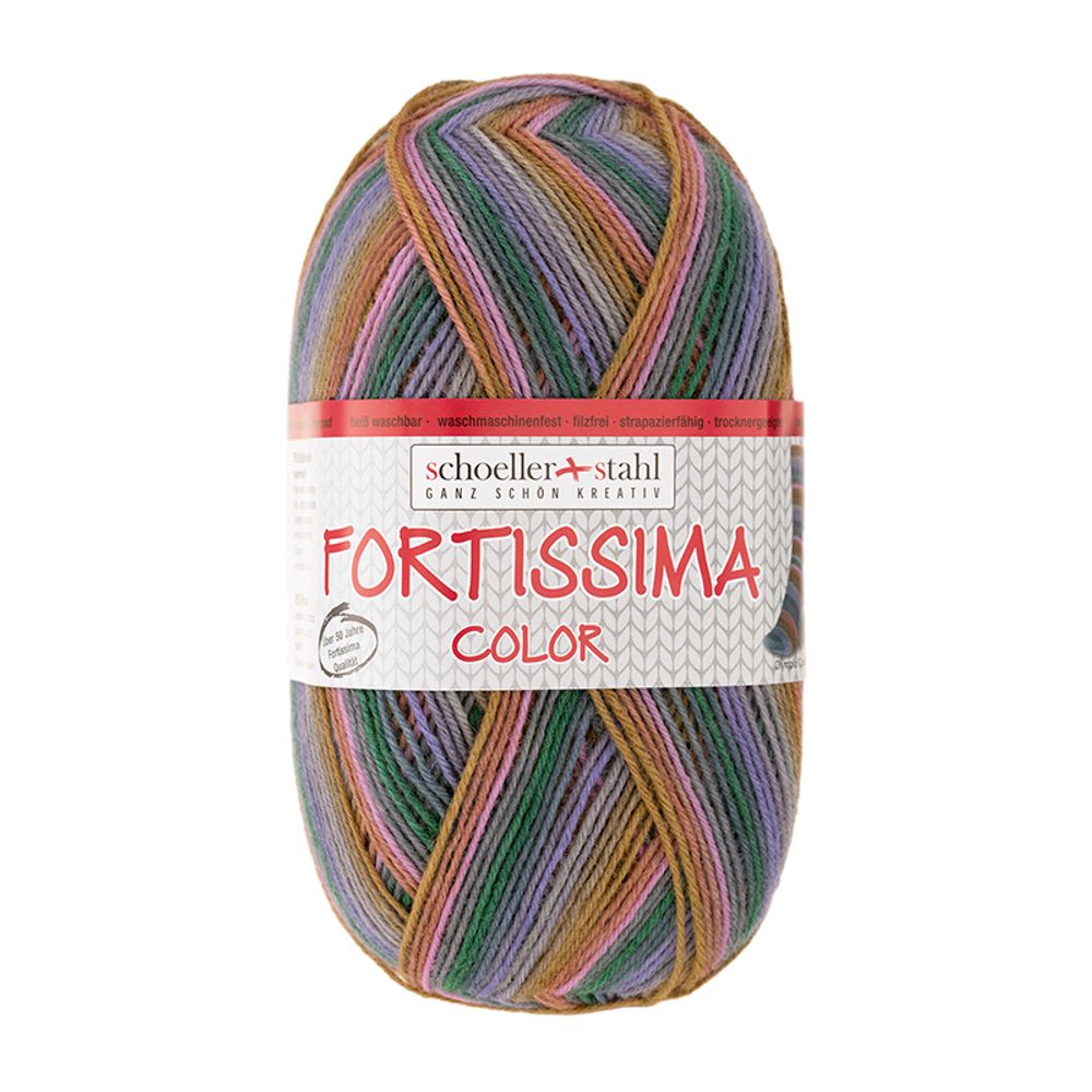Пряжа Austermann (Аустерманн) Fortissima Socka 4-fach color / уп.5 мот. по 100 г, 420м, изу (разноцветный)