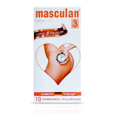 ПРЕЗЕРВАТИВЫ MASCULAN 3 ULTRA № 10 (ПРОДЛЕВАЮЩИЕ С КОЛЕЧКАМИ, ПУПЫРЫШКАМИ, АНЕСТЕТИКОМ) 10 штук
