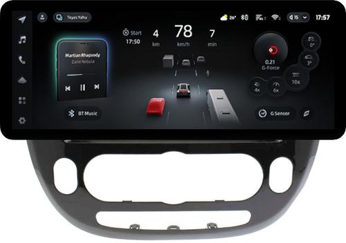 Магнитола для KIA Soul 2 2014-2019 (кондиционер, рамка глянцевая) - Teyes CC4PRO монитор 12.3" 2K QLED + рамка 9, Android 13, Быстрейшая, Snapdragon 778G, ИИ, CarPlay, DSP, 4G SIM-слот