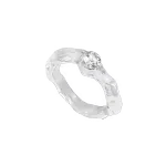 Кольцо в плавной оправе с белым фианитом / White Melt Ring