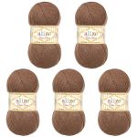Пряжа Alize (Ализе) Baby Best / уп.5 мот. по 100 г, 240 м, с эффектом антипиллинг, 534 светло-коричневый