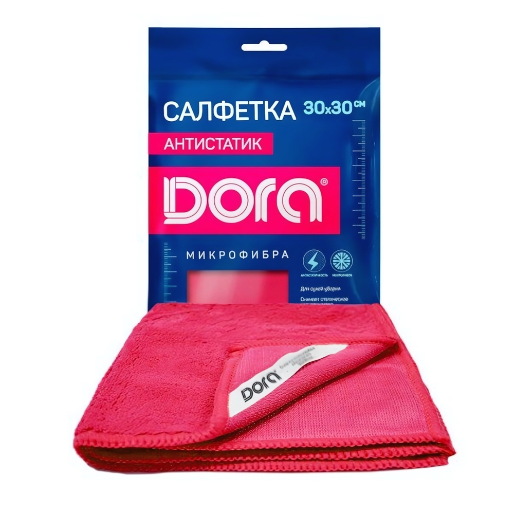 Салфетка из микрофибры Дора (Dora) "Антистатик", 30х30см