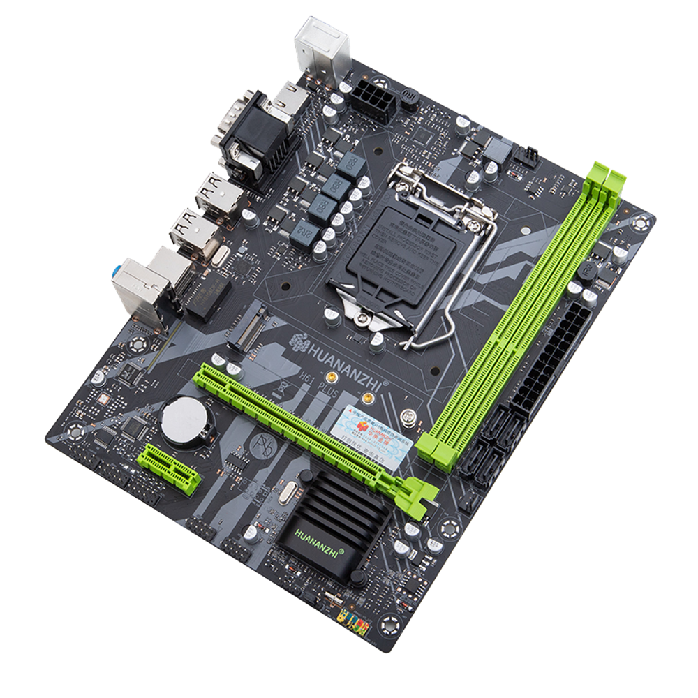 Материнская плата HUANANZHI H61-PLUS-M.2, Socket1155, mATX, Retail, 2xDDR3, PCIe3.0, 1xM.2, 100LAN, 2xPS/2, 6xUSB2, VGA, HDMI (HNZ-H61-PLUS-M2)