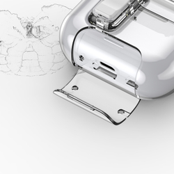 Чехол прозрачный с магнитным замком для наушников AirPods 4, серия PECR Series Case, в комплекте с карабином