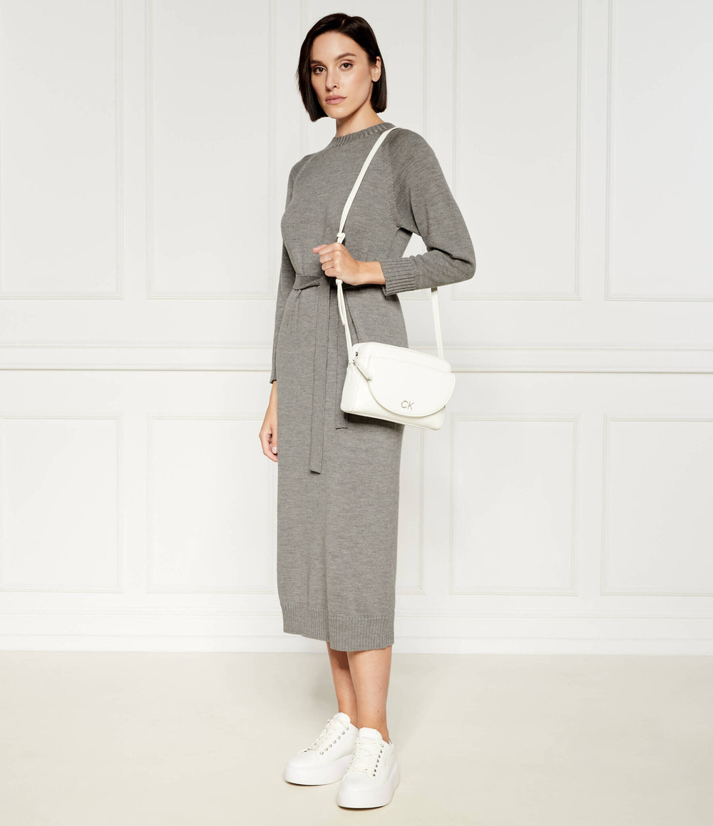 Хлопковое платье с ремешком Max Mara Leisure - серый(263260286)