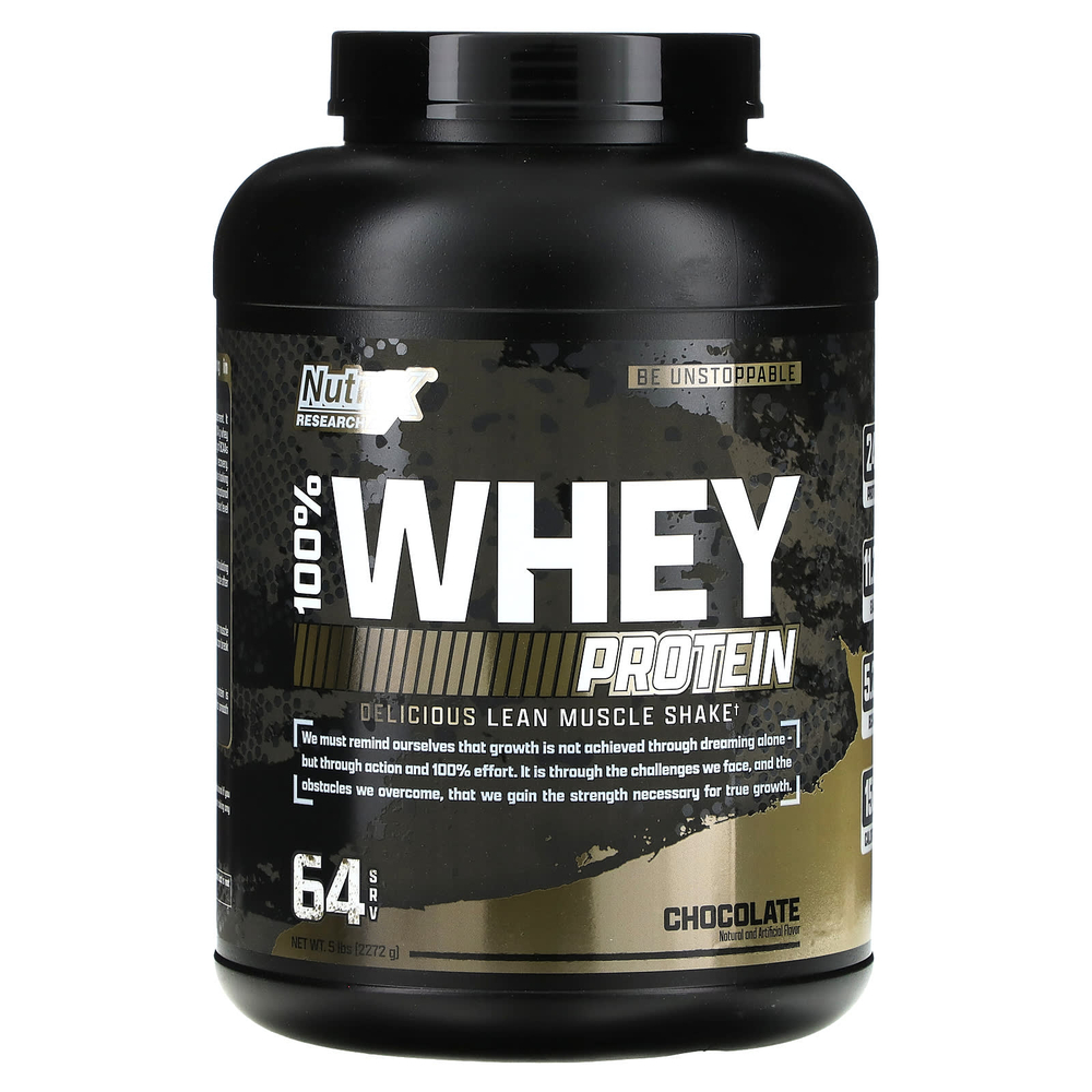 Nutrex Research, 100% сывороточный протеин премиального качества, со вкусом шоколада, 2272 г (5 фунтов)