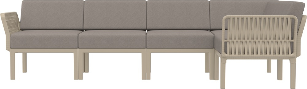 Комплект пластиковой мебели Siesta Contract Portofino Lounge Corner, бежевый, светло-коричневый