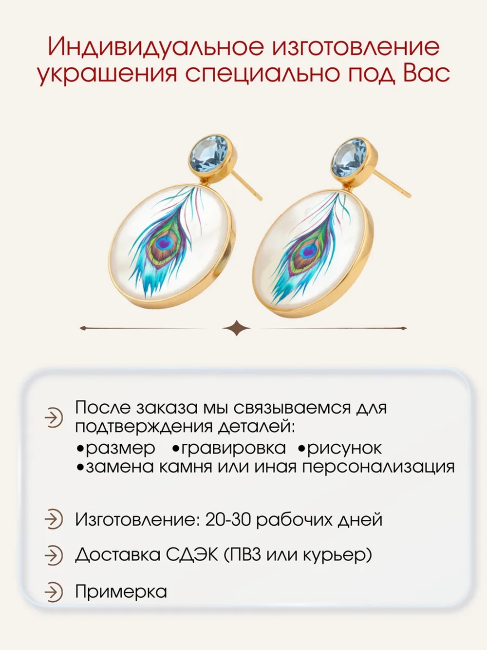 Серьги с рисунком на перламутре, серебро 925