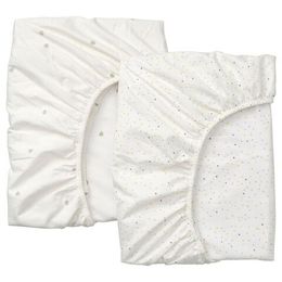 Набор простыней IKEA DROMSLOTT (ДРЁМСЛОТТ), Детский, Белый с рисунком, 60х120 см, 2 шт