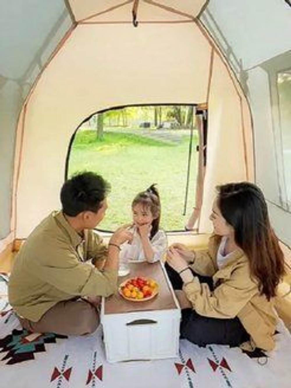 4-х местная автоматическая палатка с навесом для путешествий и кемпинга Nature camping 89