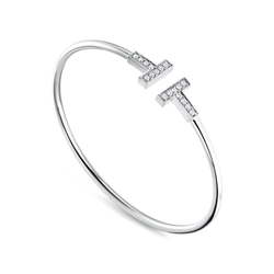 Браслет из белого золота с бриллиантами, Tiffany 💠 T - wire collection
