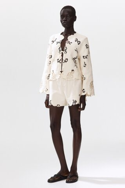 Куртка с вышивкой и волнистым краем - H&M