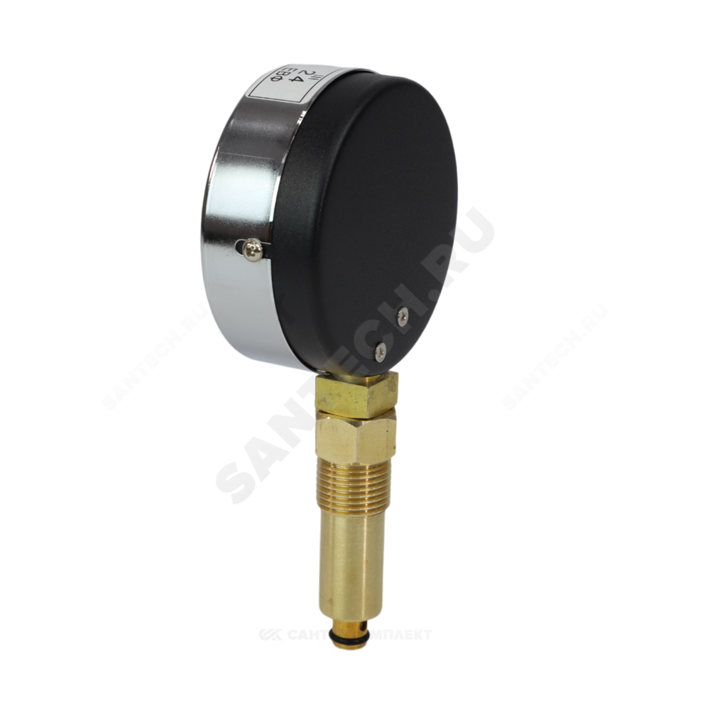Термоманометр МД04 радиальный Дк80 0-1,6 МПа L=40мм G1/4" 120С с переходником на G1/2" ЭКОМЕРА МД04-80-G-1,6МПа-120-L-40-РИ
