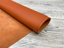 Натуральная кожа Elliot Russet Orange текстура крупный план