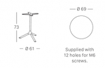 Стол ламинированный обеденный Scab Design Tripe, черный, светло-серый