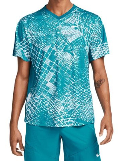 Футболка мужская теннисная Nike Court Dri-Fit Victory Novelty Top - green abyss/white