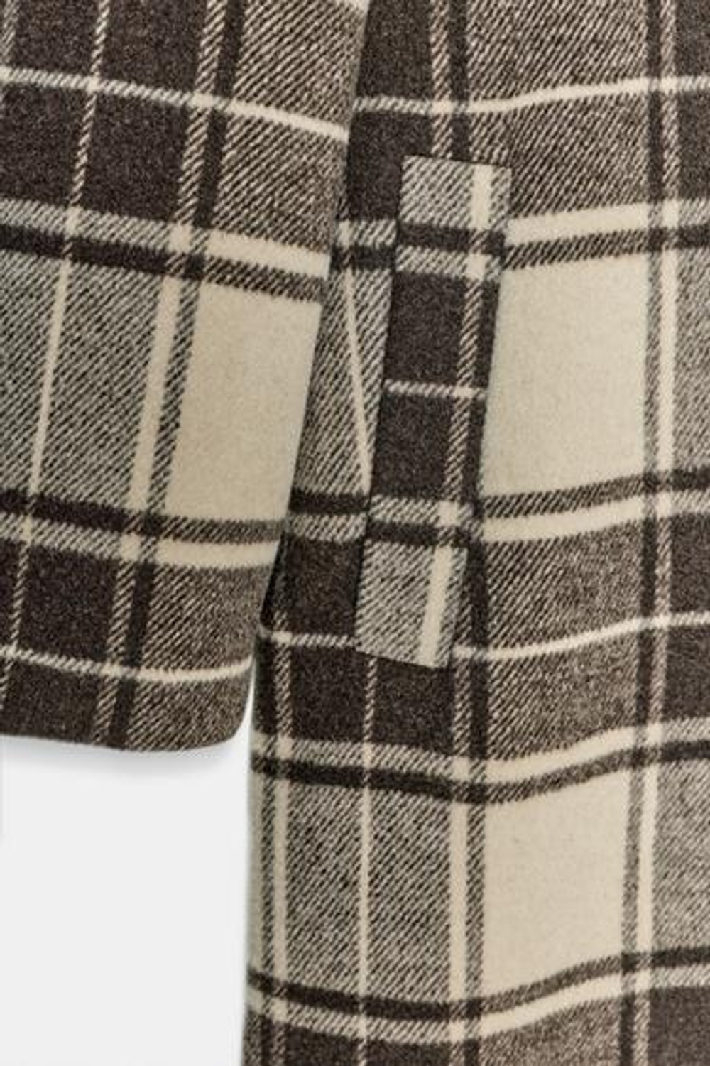 ЭКСТРА ДЛИННЫЙ ШЕРСТЯНОЙ ПАЛЬТО С КЛЕТКОЙ - ZARA