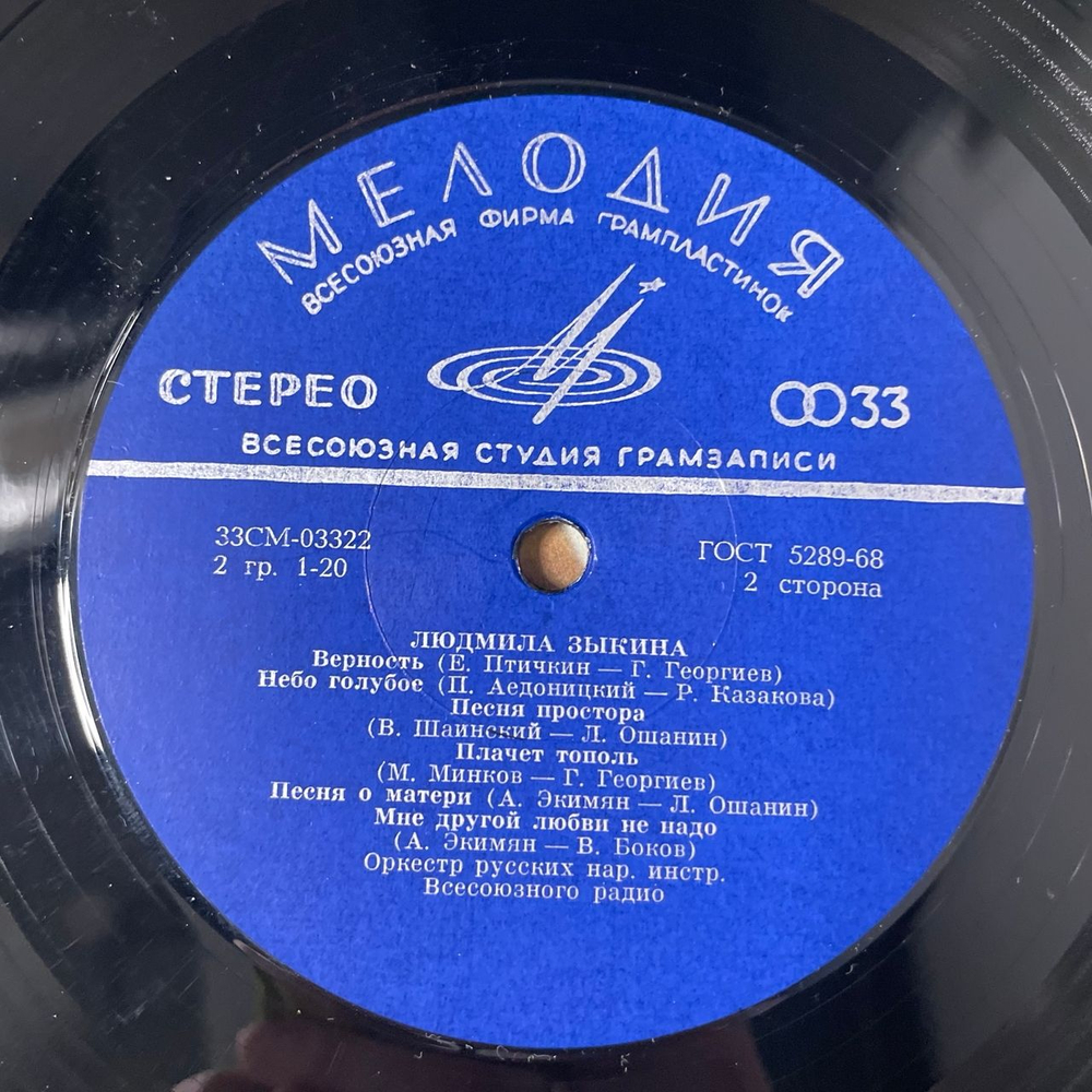 Винтажная виниловая пластинка LP Людмила Зыкина Город Имени Отца (СССР 1972)
