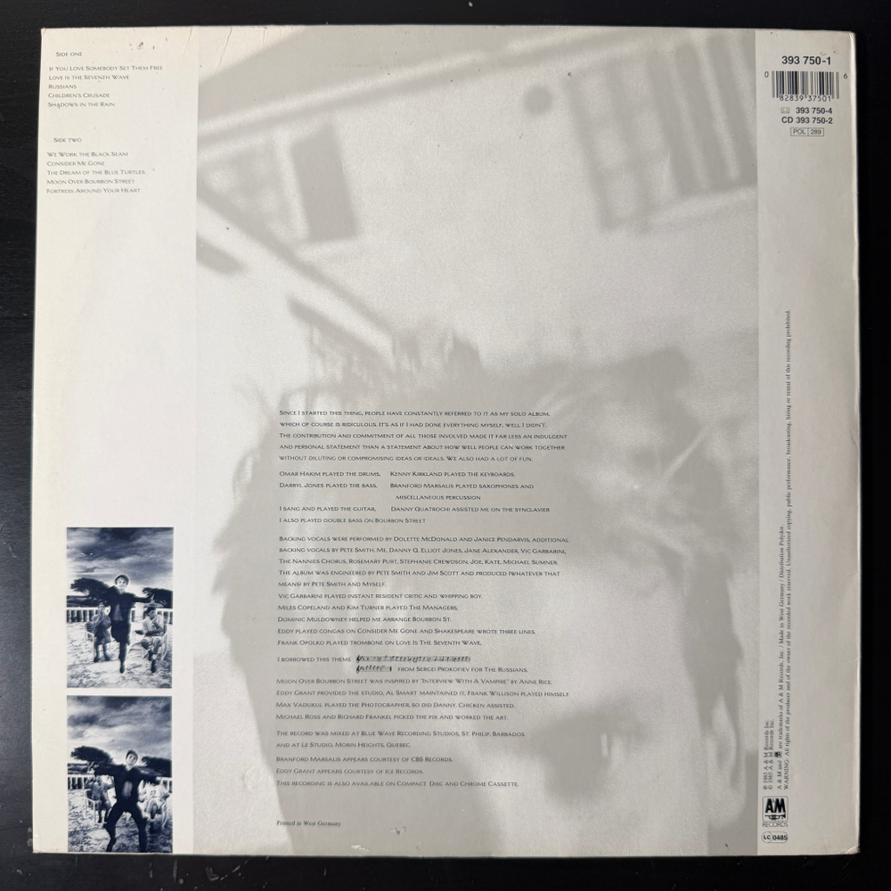 Виниловая пластинка Sting - The Dream Of The Blue Turtles LP