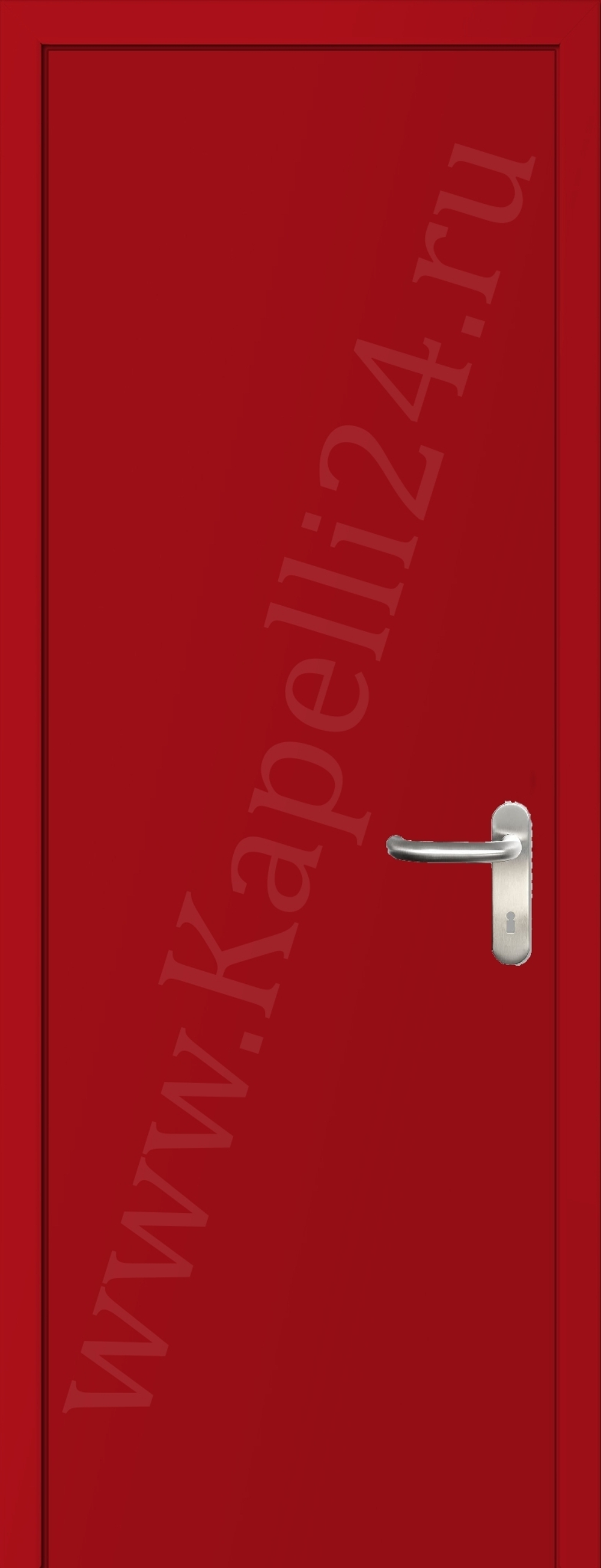 Дверь влагостойкая пластиковая KAPELLI multicolor ДГ RAL 3020 Транспортный красный + коробка