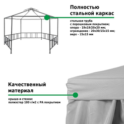 Шатер-беседка Green Glade 1081-2 2х2х2м полиэстер
