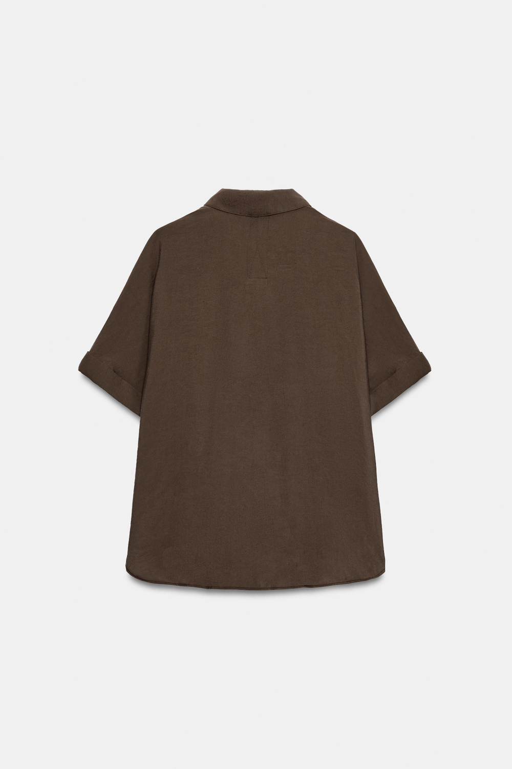 РУБАШКА СТРУЯЩЕГОСЯ КРОЯ С КОРОТКИМИ РУКАВАМИ — ZARA