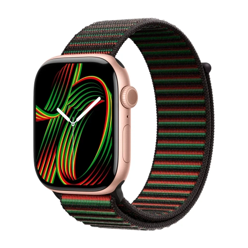 Умные часы Apple Watch Series 11 GPS, 46mm, Rose Gold Aluminium Case with Black Unity Sport Loop