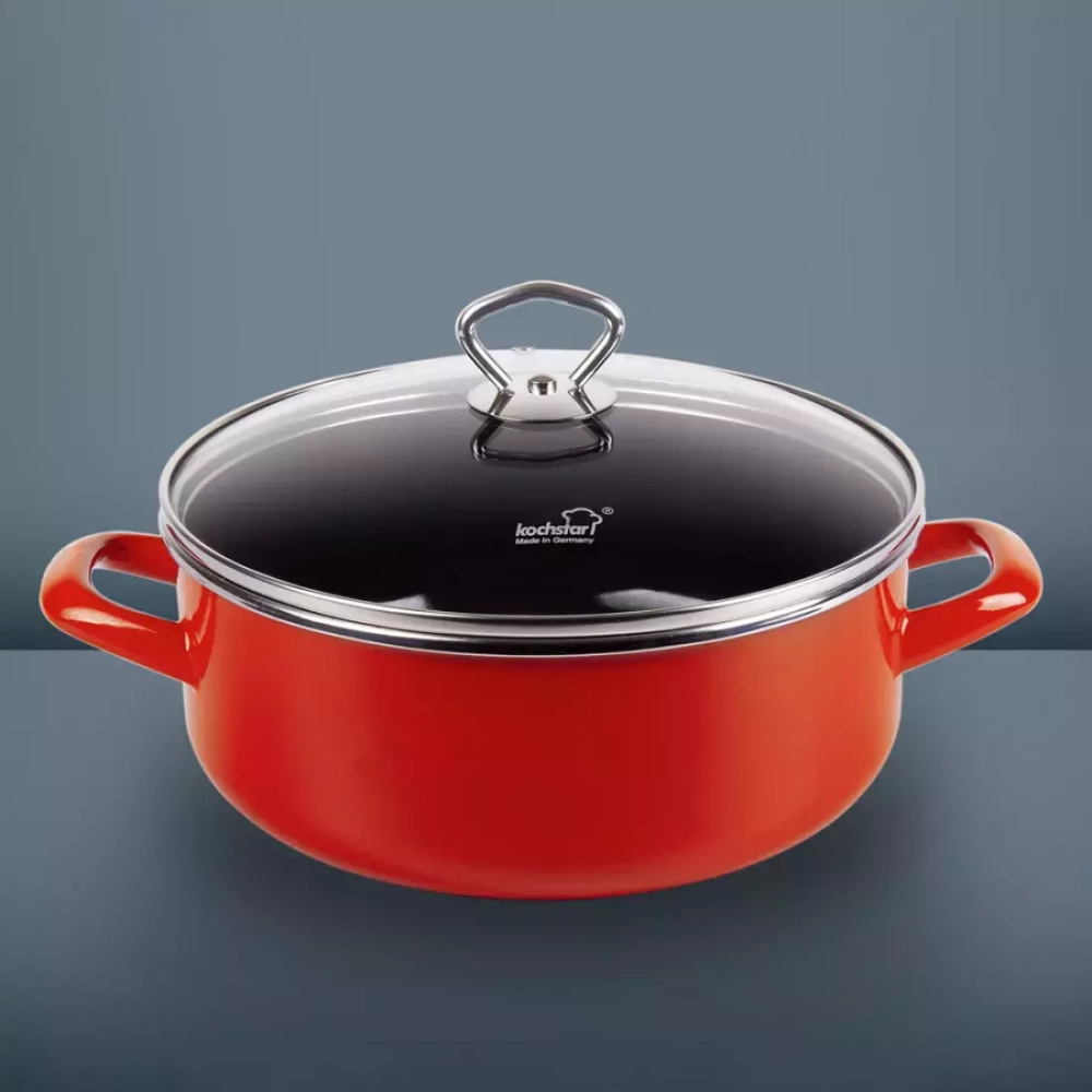 Кастрюля с крышкой 4.3л Kochstar Primus lava red