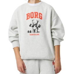 Кофта для мальчика теннисная Björn Borg Oversized - ultra light grey melange