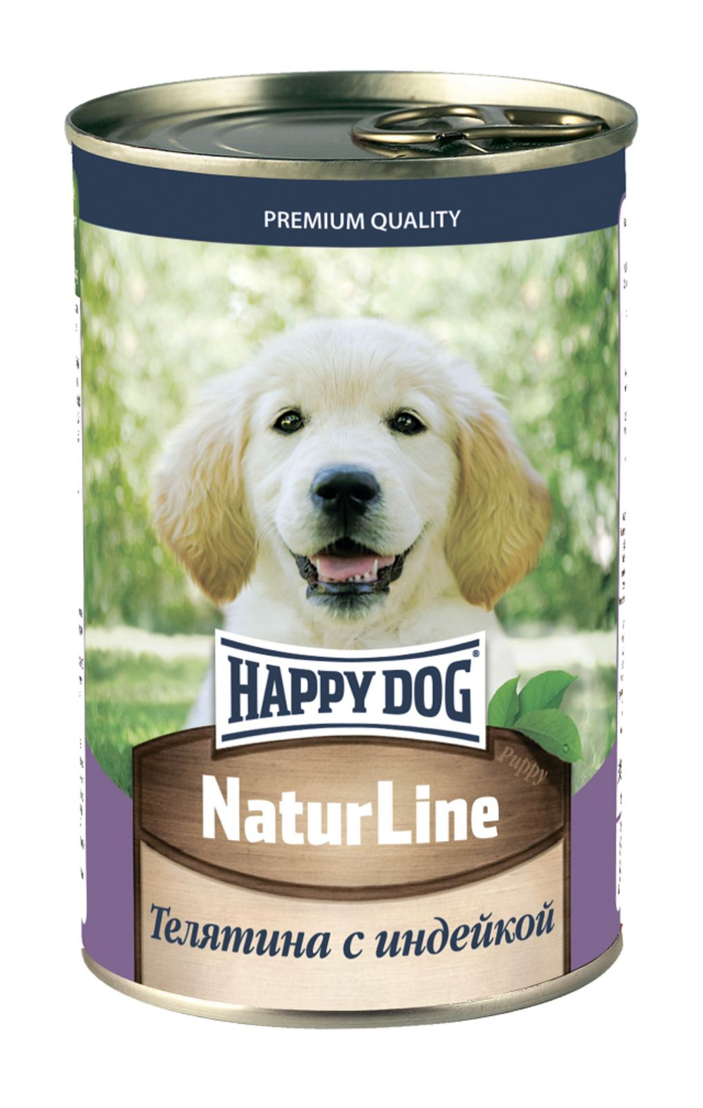 Консервы Happy Dog Хеппи Дог Натуральная линия для щенков с телятиной и индейкой 410 г