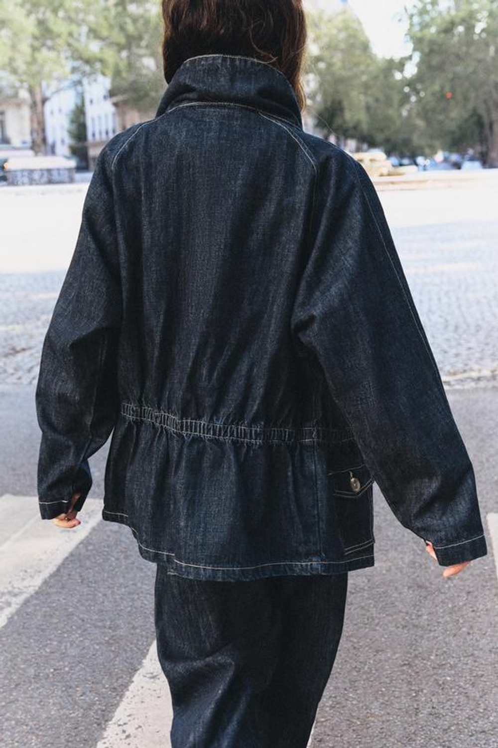 ZARA ДЖИНСОВАЯ КУРТКА Z1975 С КОНТРАСТНОЙ СТРОЧКОЙ, СИНИЙ