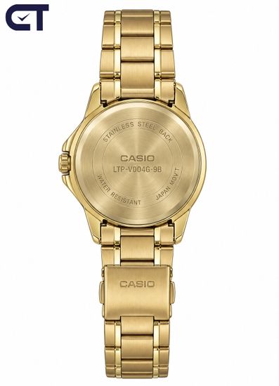 CASIO LTP-V004G-9B CASIO Collection женские наручные часы — золотистый корпус, золотистый циферблат и индикация даты