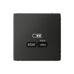 ARTGALLERY USB РОЗЕТКА тип-С 65Вт высокоскор.заряд. QC, PD, механизм, БАЗАЛЬТ