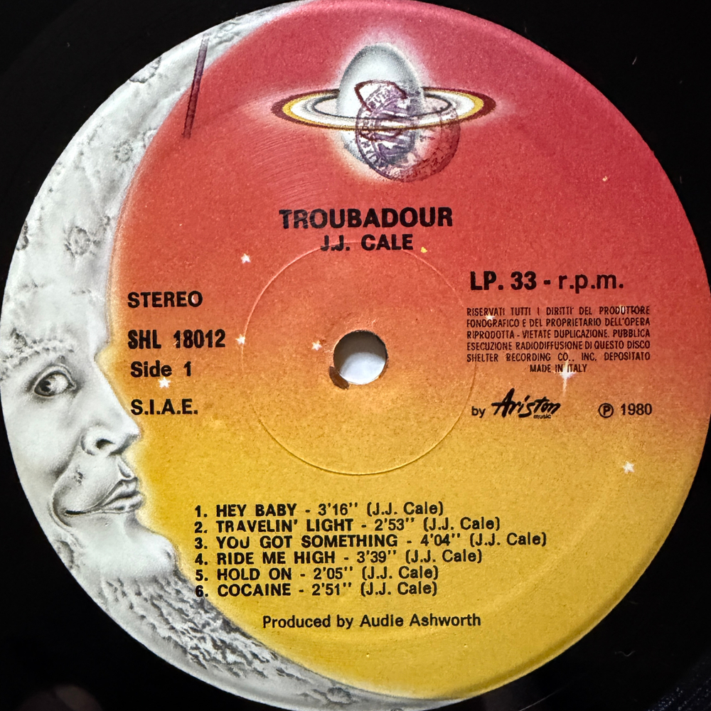 J.J. Cale ‎– Troubadour (Италия 1980г.)