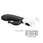 Черный вибратор-кролик 19,8см со стимулятором клитора Pretty Love Rasmussen Bunny Vibrator Black BW-500072-A3