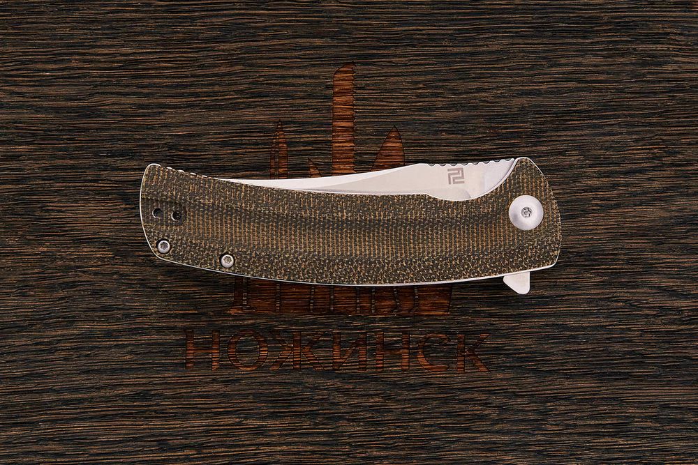 Нож складной Artisan 1845P-ODG Arroyo, клинок 85мм, сталь AR-RPM9, рукоять микарта