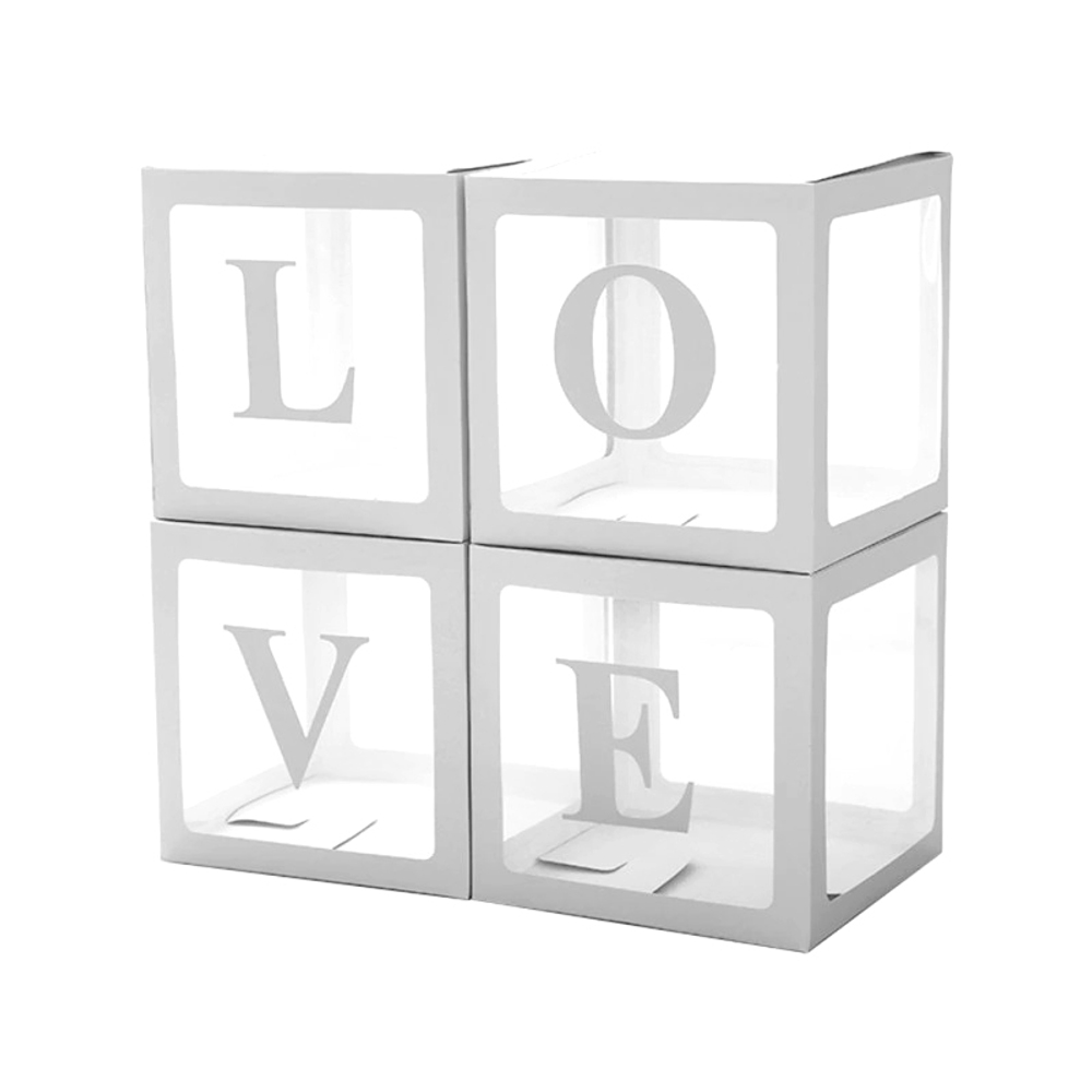 НАБОР КОРОБОК ДЛЯ ШАРОВ LOVE, БЕЛЫЙ