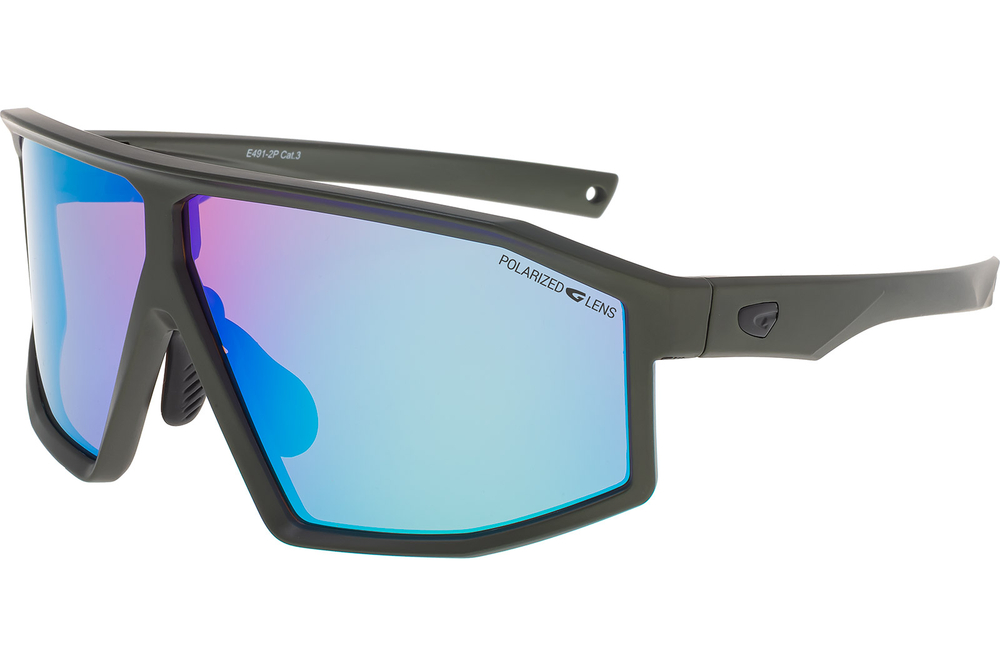 Спортивные очки GOG Lhotse / Matt Metallic Green/Black / Polarized Reflex White-Blue