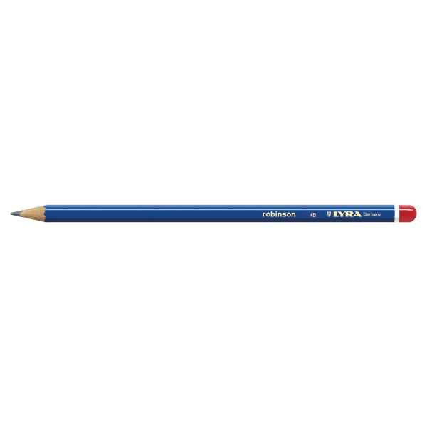Карандаш чернографитный заточенный 4B, Robinson 12 шт, Lyra 4B L1210104
