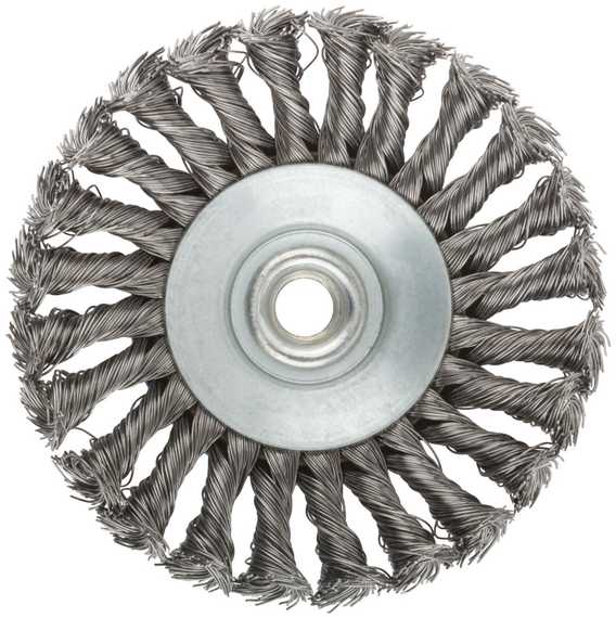 Корщетка, тип "колесо" с наклоном, гайка М14, стальная витая проволока, 125 мм MOS 38938М
