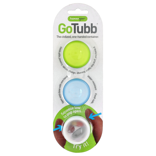 Humangear, GoTubb®, прозрачные, зелёные и синие, 3 шт. в упаковке